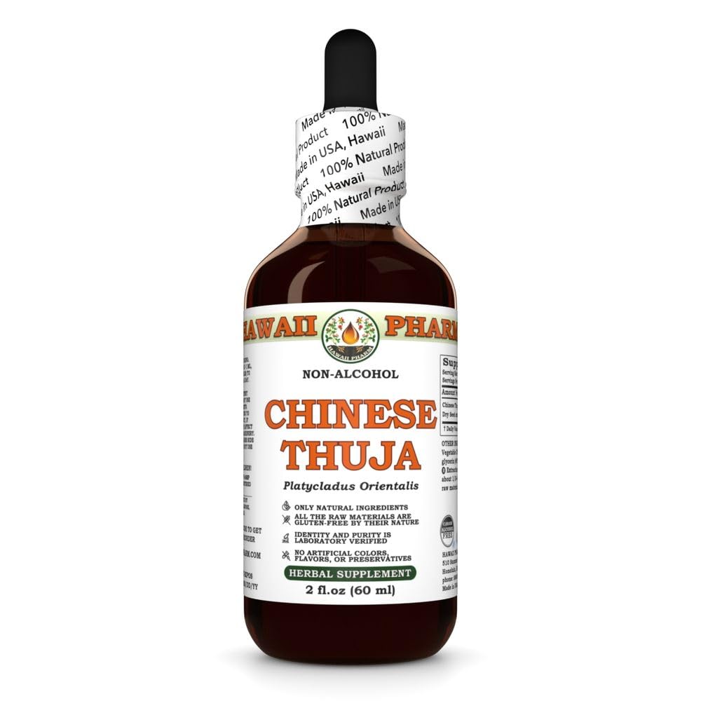 Chinese Thuja (Platycladus Orientalis) Dry Seed Glycerite, Made in Hawaii, All Natural, Vegan, Lab Tested Alcohol-Free Liquid Extract - 2 fl.oz
