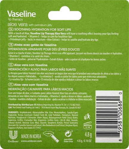 Vaseline Lip Rosy, Fast-Acting Nourishment, Ideal for Chapped, Dry, Cracked, or Damaged Lips, Lip Balm,12 Sticks, 1 Box