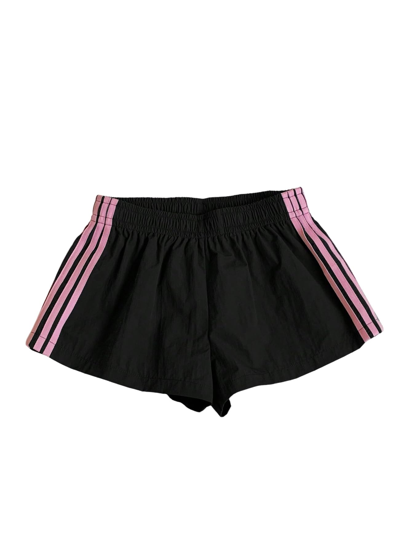 MakeMeChic Women's Striped Summer Shorts Workout Running Shorts Mini Micro Sweat Track Shorts Gym Athletic Wear