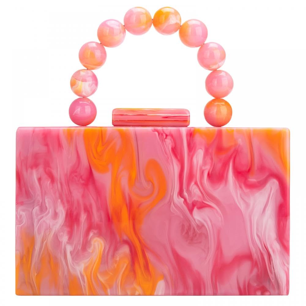 Gets Acrylic Clutch Purses for Women with Marbling Purses and Handbags Elegant Banquet Evening Crossbody Bag