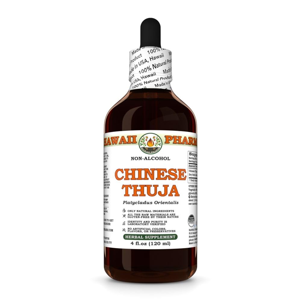 Chinese Thuja (Platycladus Orientalis) Dry Seed Glycerite, Made in Hawaii, All Natural, Vegan, Lab Tested Alcohol-Free Liquid Extract - 2 fl.oz