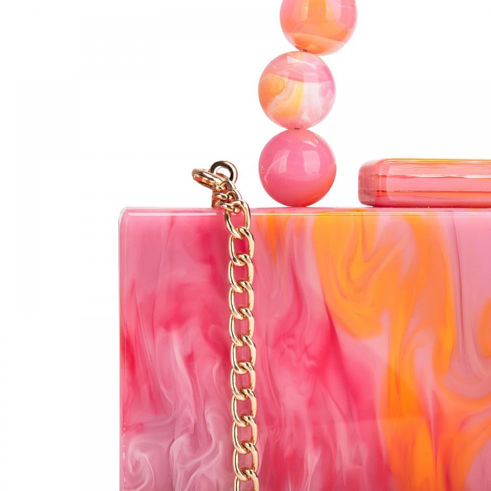 Gets Acrylic Clutch Purses for Women with Marbling Purses and Handbags Elegant Banquet Evening Crossbody Bag