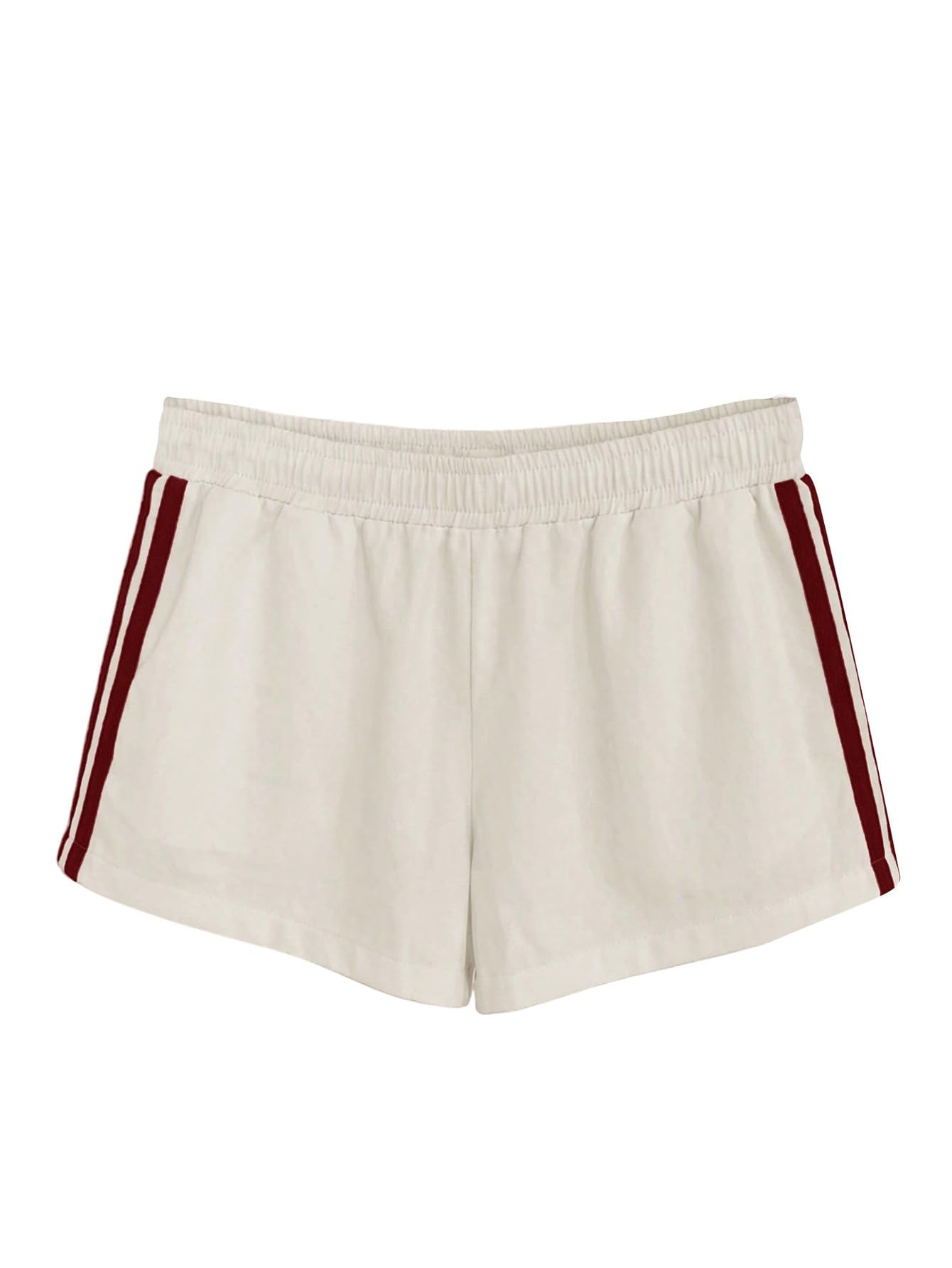 MakeMeChic Women's Striped Summer Shorts Workout Running Shorts Mini Micro Sweat Track Shorts Gym Athletic Wear