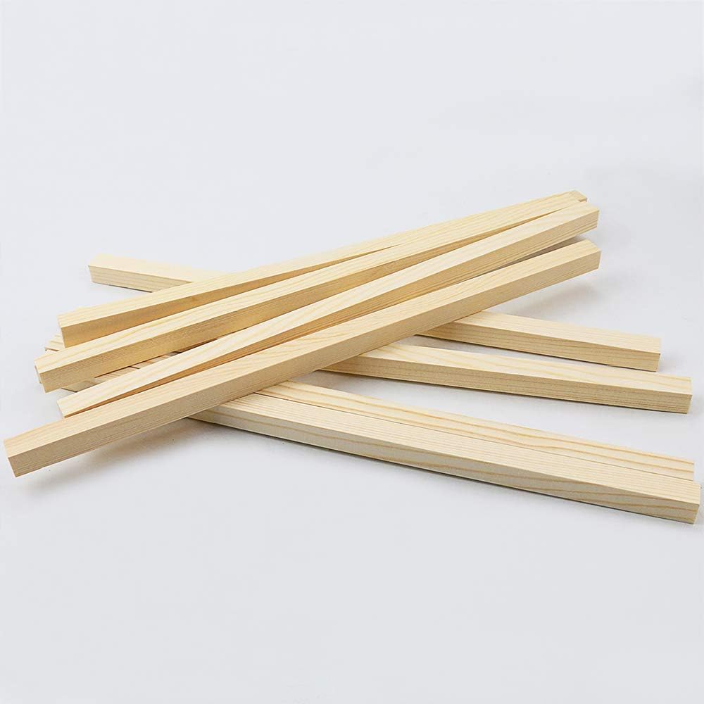 25 Pack of Unfinished 1/2” x 12” Hardwood Square Wooden Dowel Rods or Sticks