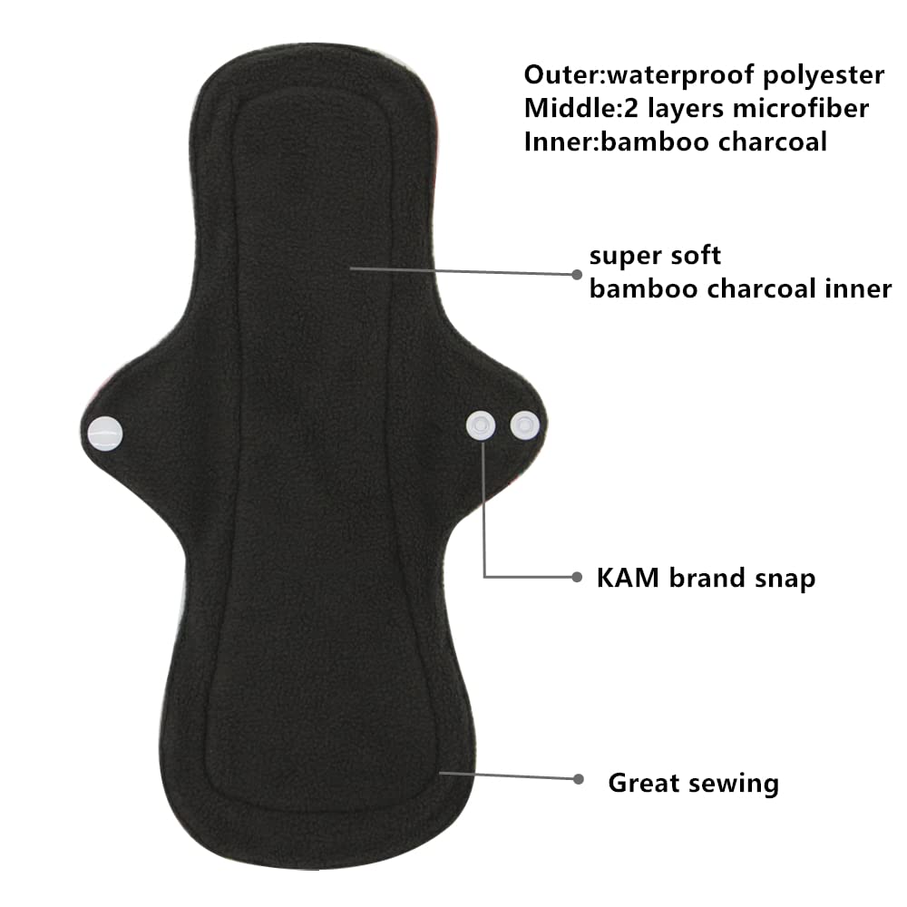 Large Random Prints Reusable Cloth Menstrual Pads Waterproof Sanitary Pads (5randompads)