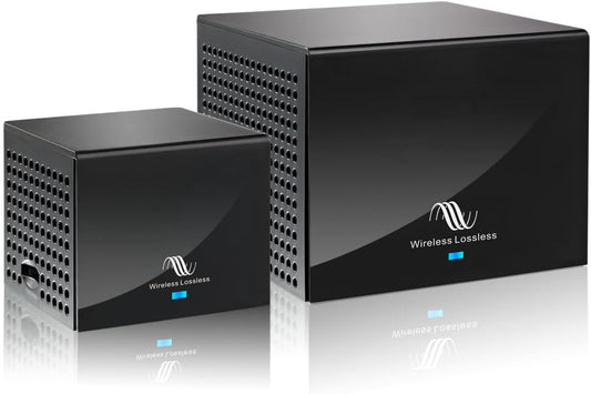Nodelay S-AIR100-PRO Wireless Rear Speaker kit, 5.8G Low Latency Audio Transmitter and Receiver, 80W+80W high Power, Compatible with A/V Receiver, Stable and Anti-Interference
