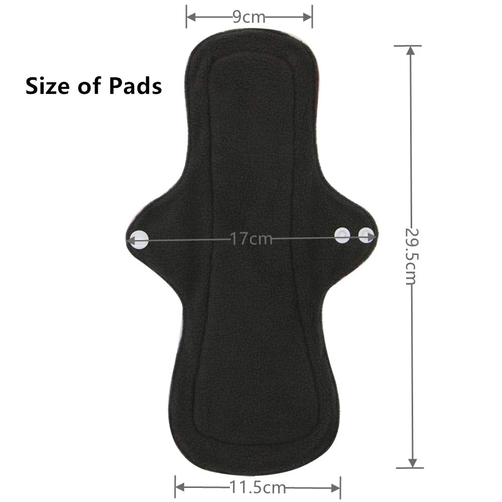 Large Random Prints Reusable Cloth Menstrual Pads Waterproof Sanitary Pads (5randompads)