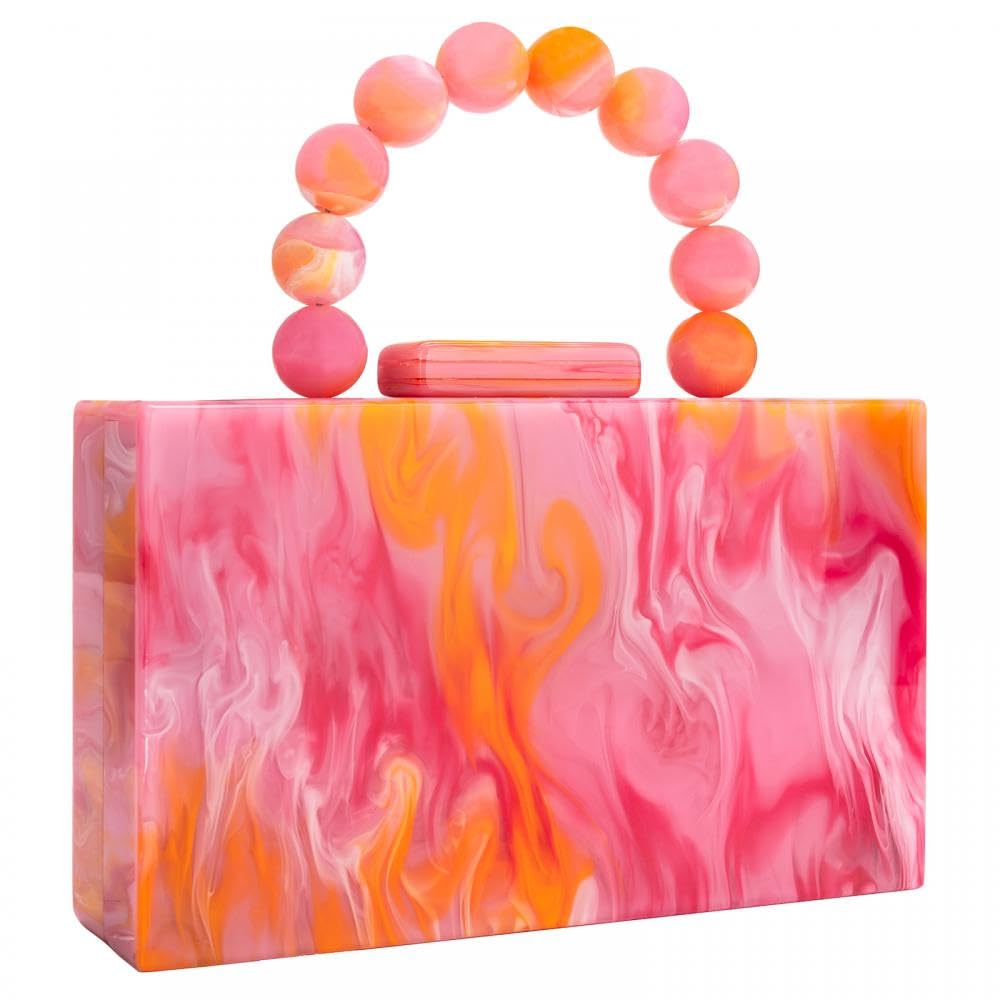 Gets Acrylic Clutch Purses for Women with Marbling Purses and Handbags Elegant Banquet Evening Crossbody Bag