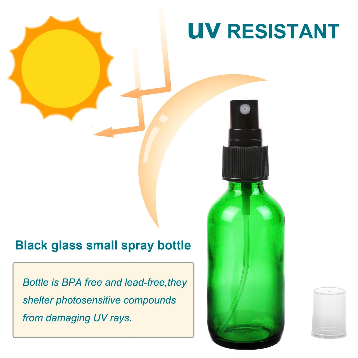 NOOEEISS Amber Glass Small Spray Bottle 2 oz 24 Packs,Fine Mist Sprayer Small Clear Bottles,Refillable Containers mini spray bottles for Cleaning Solutions and Skin Care (Amber 24pcs)