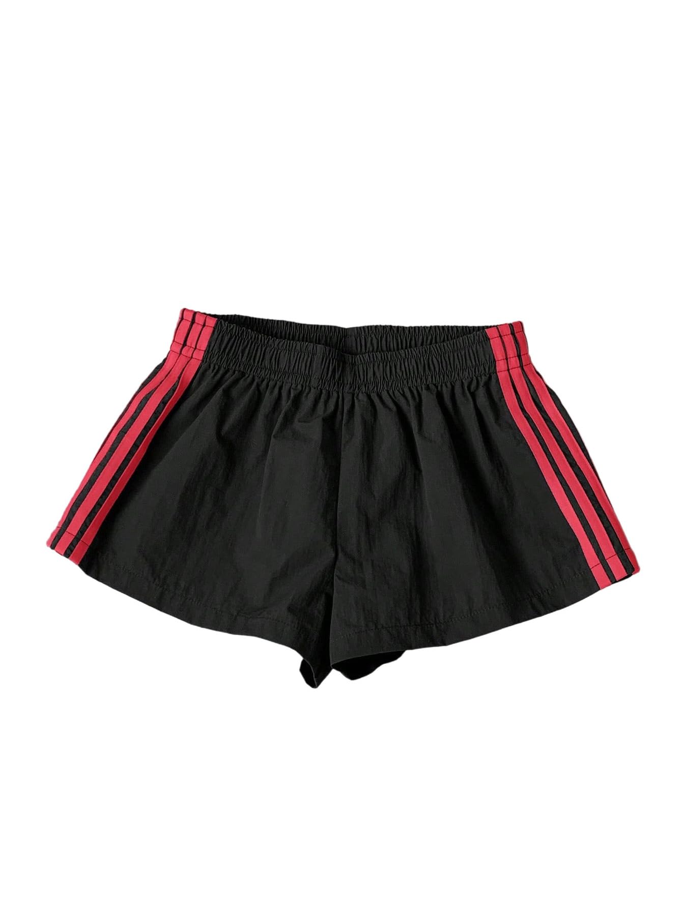 MakeMeChic Women's Striped Summer Shorts Workout Running Shorts Mini Micro Sweat Track Shorts Gym Athletic Wear