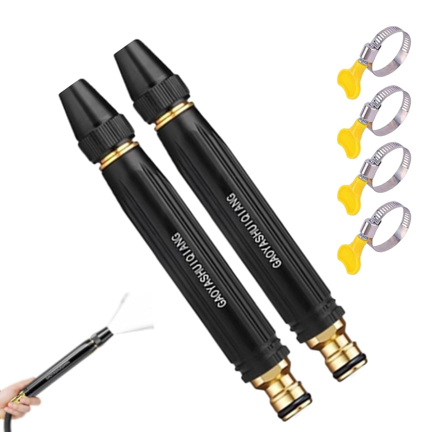 Birkel Power Washer, Home High-Pressure Car Wash Water Gun with Booster Nozzle, Car Wash Water Garden Hose Sprayer, Universal and Easy to Install, Effortless Dirt (2PCS)