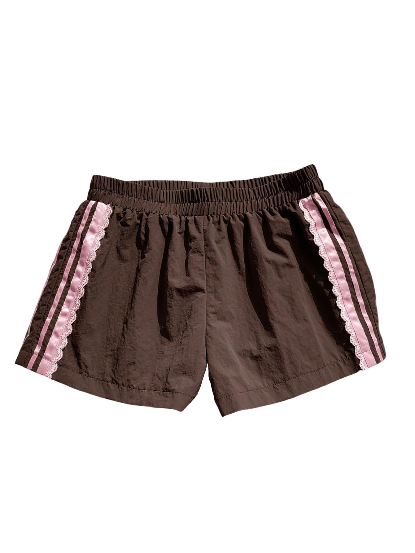 MakeMeChic Women's Striped Summer Shorts Workout Running Shorts Mini Micro Sweat Track Shorts Gym Athletic Wear