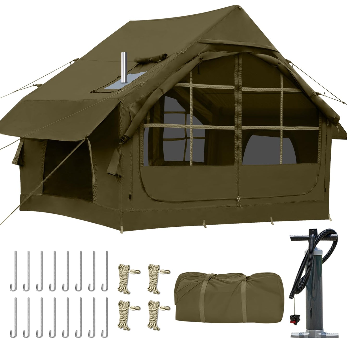 Inflatable Tents for Camping,Easy Blow Up Tent with Hand Pump,4 Seasons Waterproof Air Inflatable Camping Tent House for Family Weekend Camping
