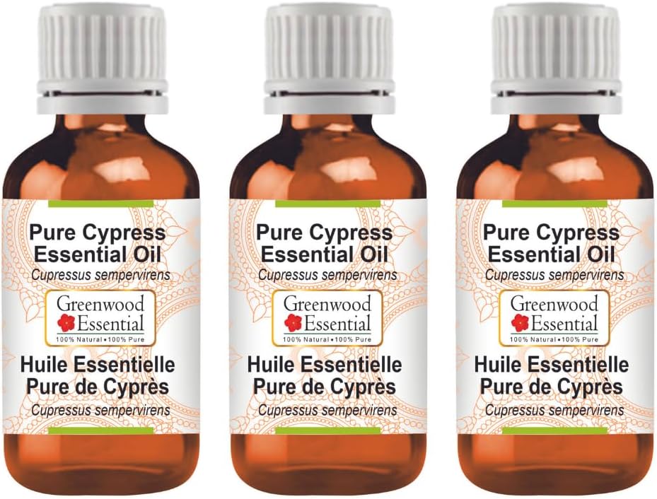 Greenwood Essential Thuja Essential Oil (Thuja occidentalis) with Glass Dropper | Pure | Non-Sticky | Non-Greasy | Lightweight | Men & Women | All Skin Types | Steam Distilled 10ml (0.33 oz)