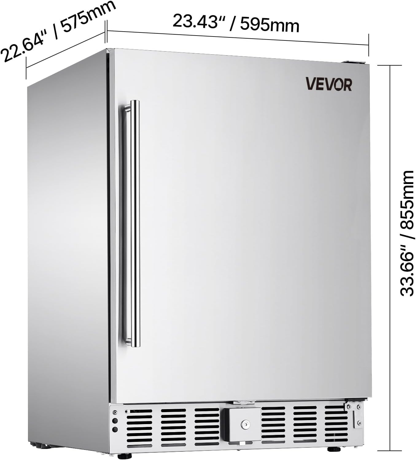 VEVOR Back Bar Cooler, 7.4 Cu. Ft Commercial Beverage Refrigerator, Under Counter Bar Fridge with 2 Sliding Doors, LED Lighting, Adjustable Shelves, Low-E Glass Display Cooler for Beer, Wine, Drink