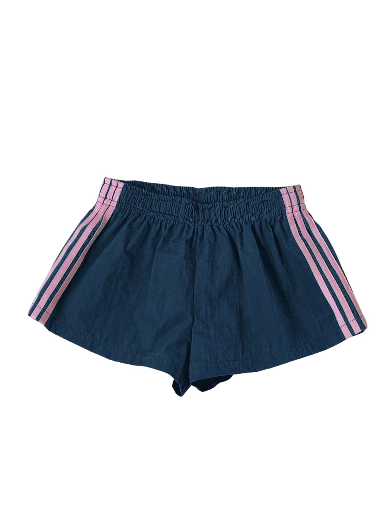 MakeMeChic Women's Striped Summer Shorts Workout Running Shorts Mini Micro Sweat Track Shorts Gym Athletic Wear