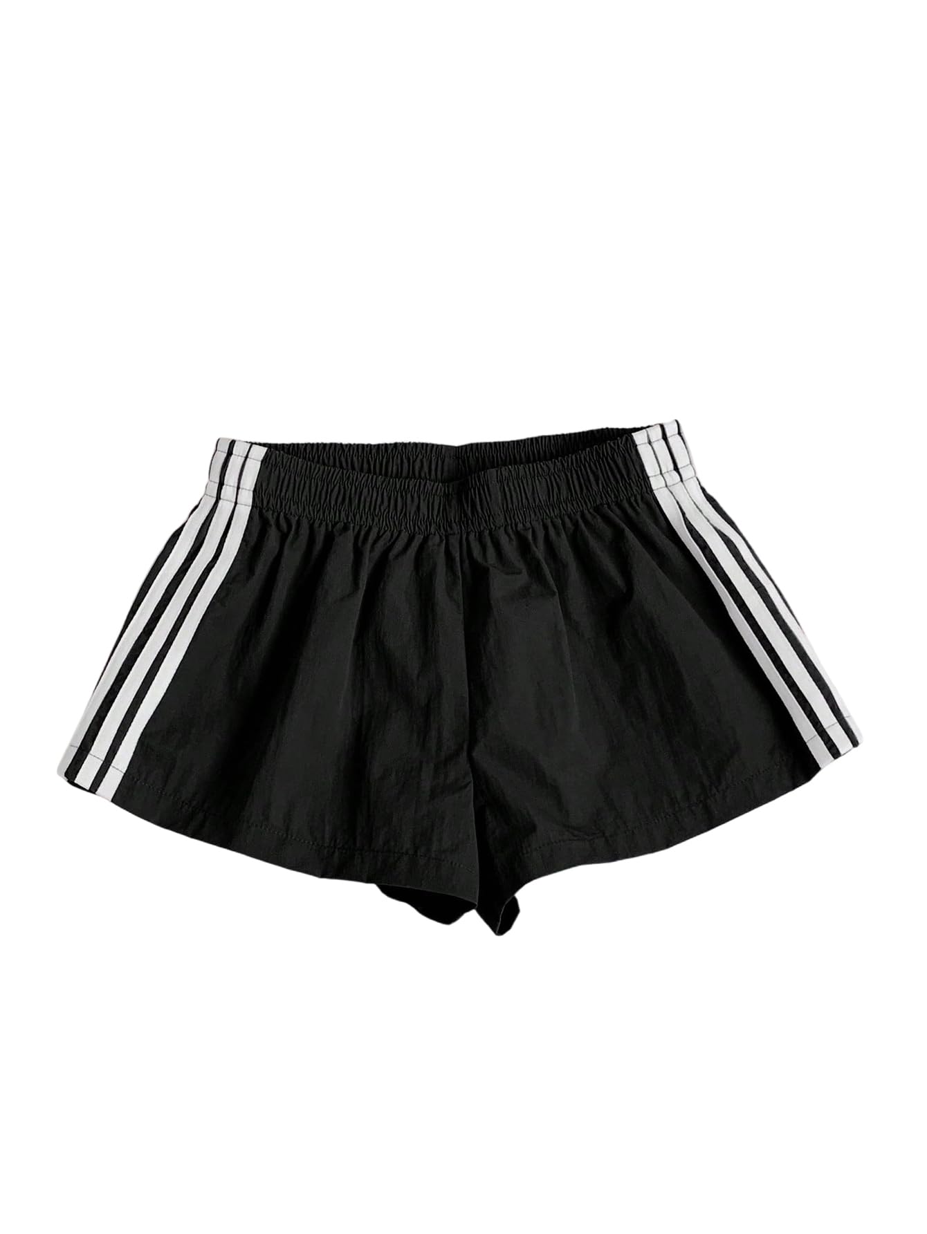 MakeMeChic Women's Striped Summer Shorts Workout Running Shorts Mini Micro Sweat Track Shorts Gym Athletic Wear