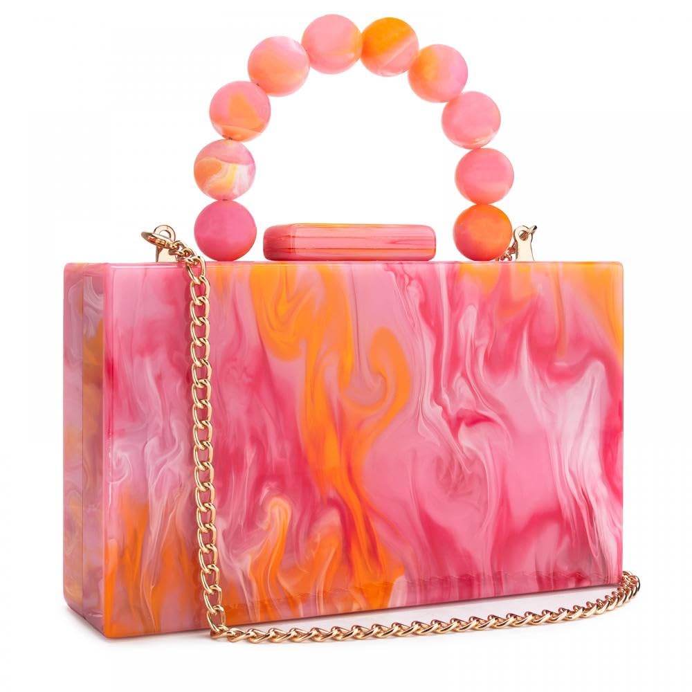 Gets Acrylic Clutch Purses for Women with Marbling Purses and Handbags Elegant Banquet Evening Crossbody Bag