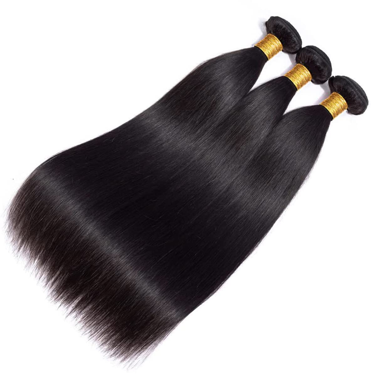 Straight 4 Bundles With Closure Human Hair 18 20 22 24+16 Inch 100% Unprocessed Black Brazilian Hair Extensions Pre Plucked With Baby Hair 4X4 HD Lace Closure