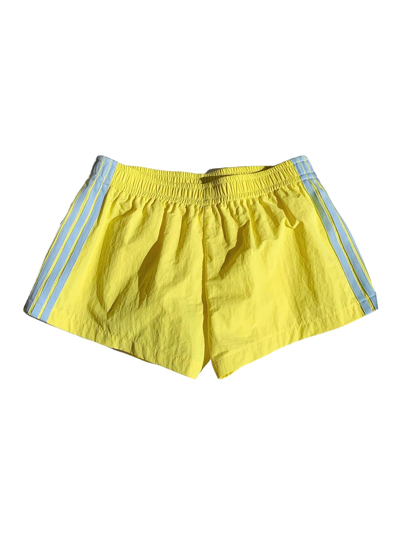MakeMeChic Women's Striped Summer Shorts Workout Running Shorts Mini Micro Sweat Track Shorts Gym Athletic Wear