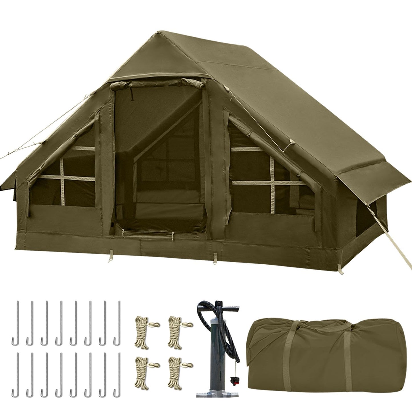 Inflatable Tents for Camping,Easy Blow Up Tent with Hand Pump,4 Seasons Waterproof Air Inflatable Camping Tent House for Family Weekend Camping
