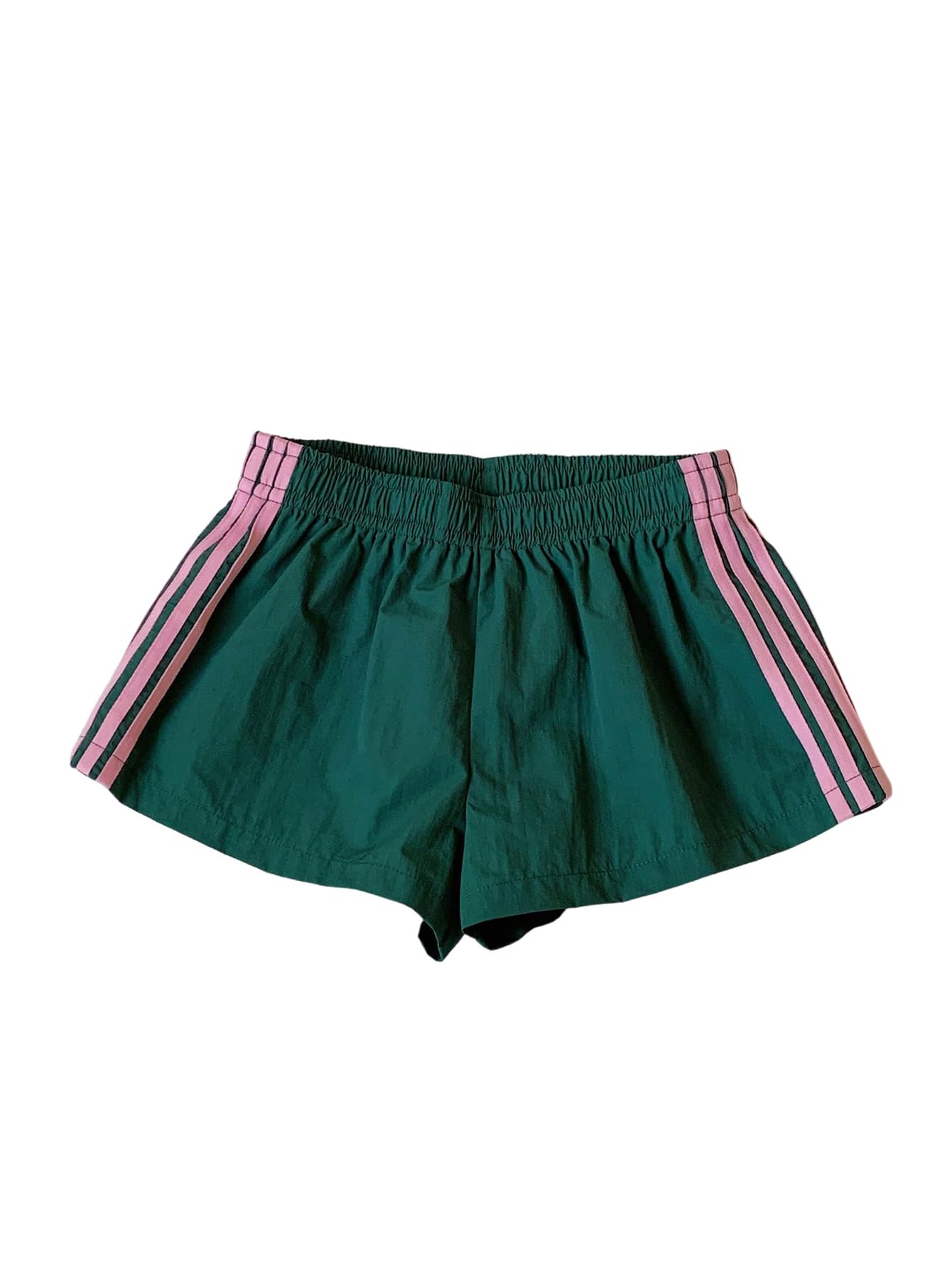 MakeMeChic Women's Striped Summer Shorts Workout Running Shorts Mini Micro Sweat Track Shorts Gym Athletic Wear