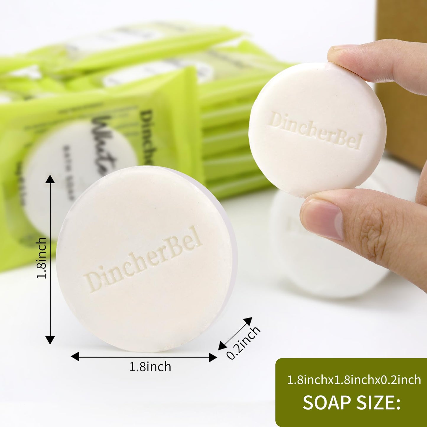 DincherBel 200 Pack 0.5oz Small Soap, Mini Rectangles Cleansing Bars Soap Bulk Travel Size, Individually Wrapped Toiletries Amenities for Hotel, Airbnb, Shelter, Camping and Travel