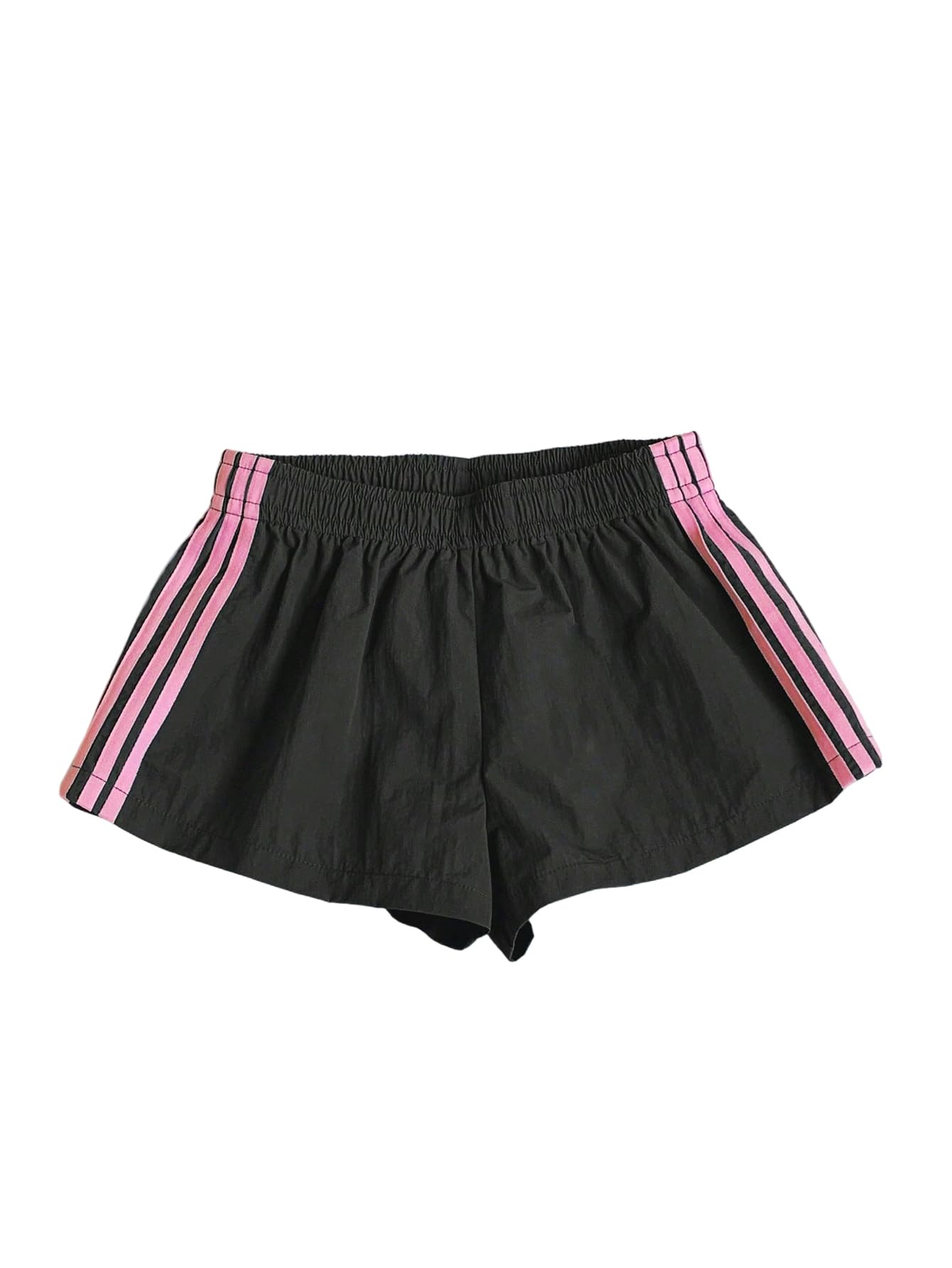 MakeMeChic Women's Striped Summer Shorts Workout Running Shorts Mini Micro Sweat Track Shorts Gym Athletic Wear