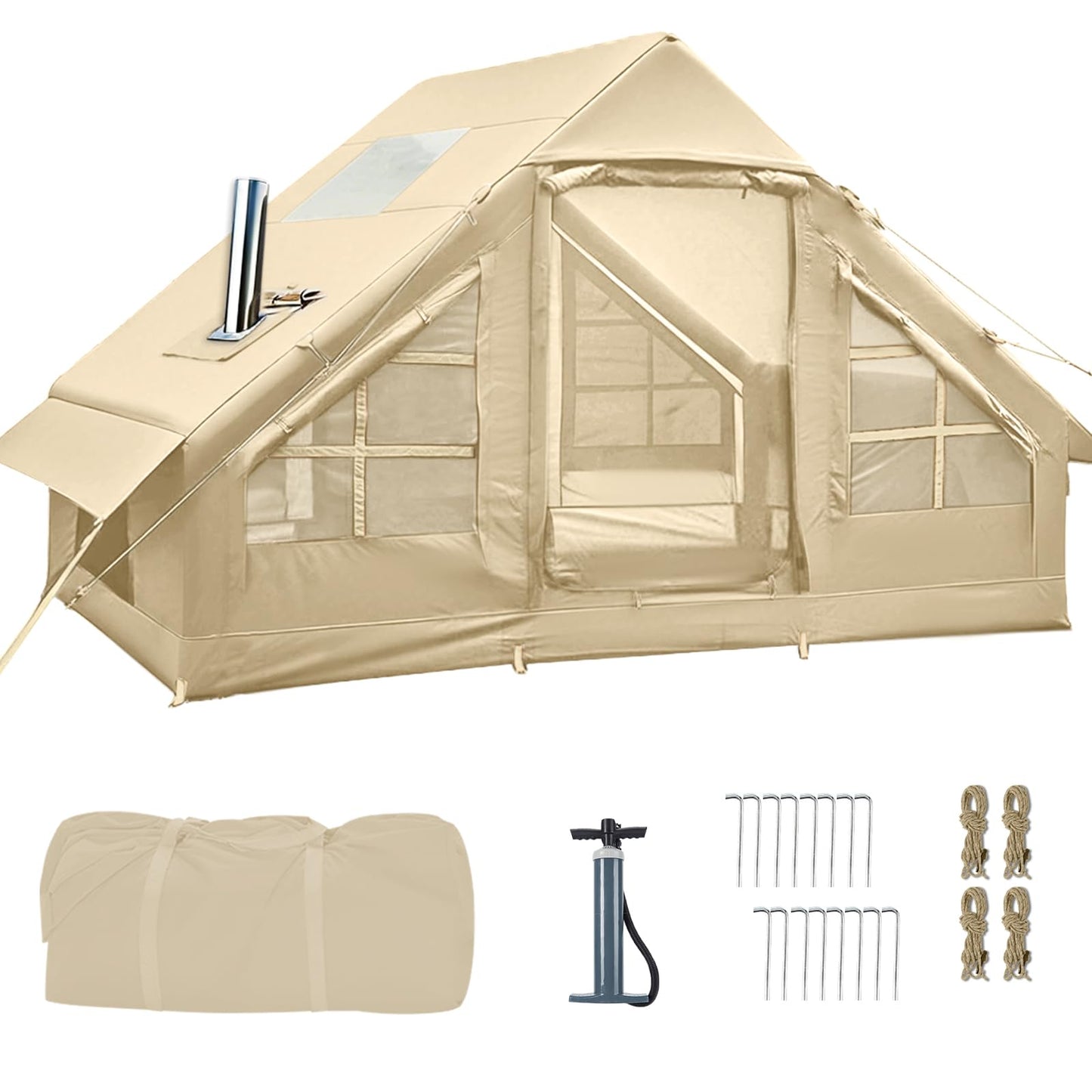 Inflatable Tents for Camping,Easy Blow Up Tent with Hand Pump,4 Seasons Waterproof Air Inflatable Camping Tent House for Family Weekend Camping