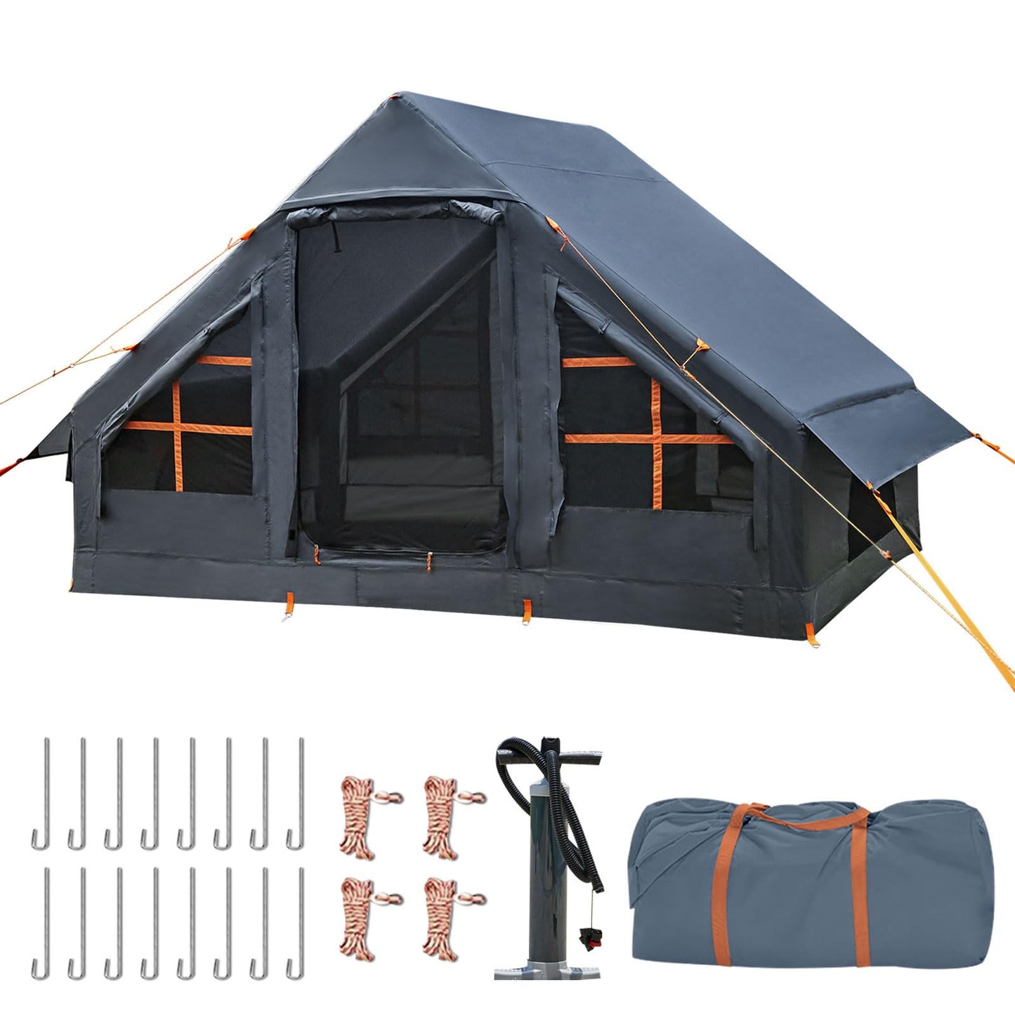 Inflatable Tents for Camping,Easy Blow Up Tent with Hand Pump,4 Seasons Waterproof Air Inflatable Camping Tent House for Family Weekend Camping
