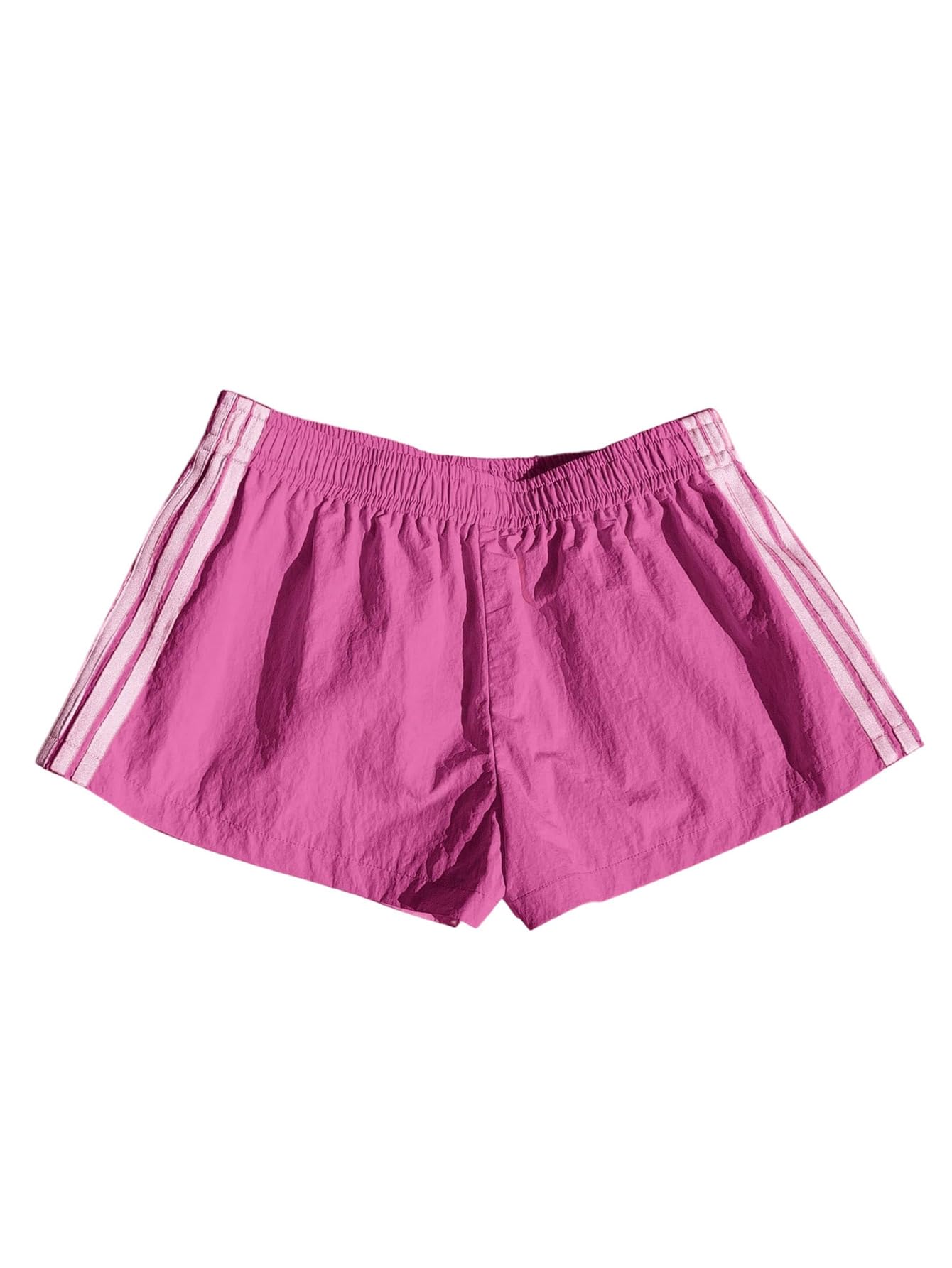 MakeMeChic Women's Striped Summer Shorts Workout Running Shorts Mini Micro Sweat Track Shorts Gym Athletic Wear