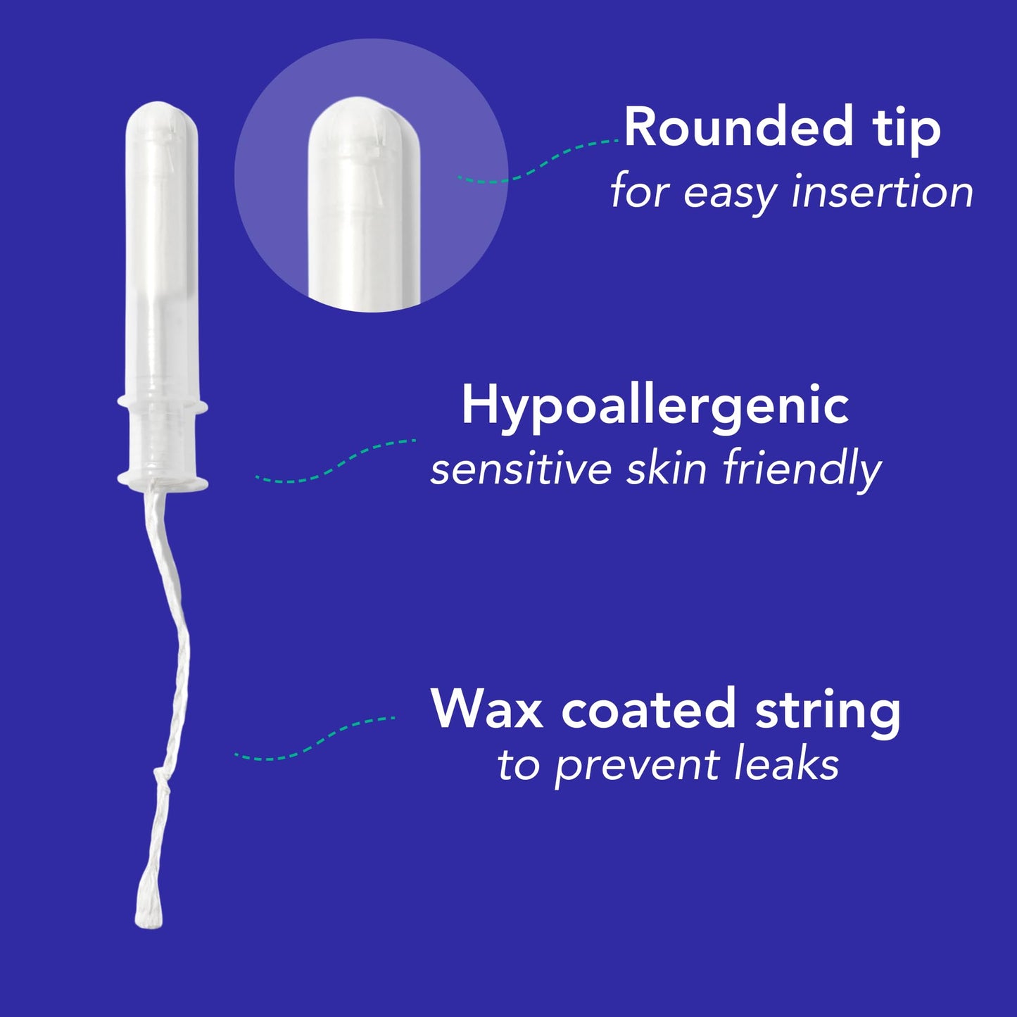 Marlow 100% Organic Cotton Easy Glide Tampons with Compact Plant Based BPA Free Applicator, Chlorine Free, Toxin Free, Hypoallergenic, Dermatologically Tested, Fragrance Free, Super, 18 Count