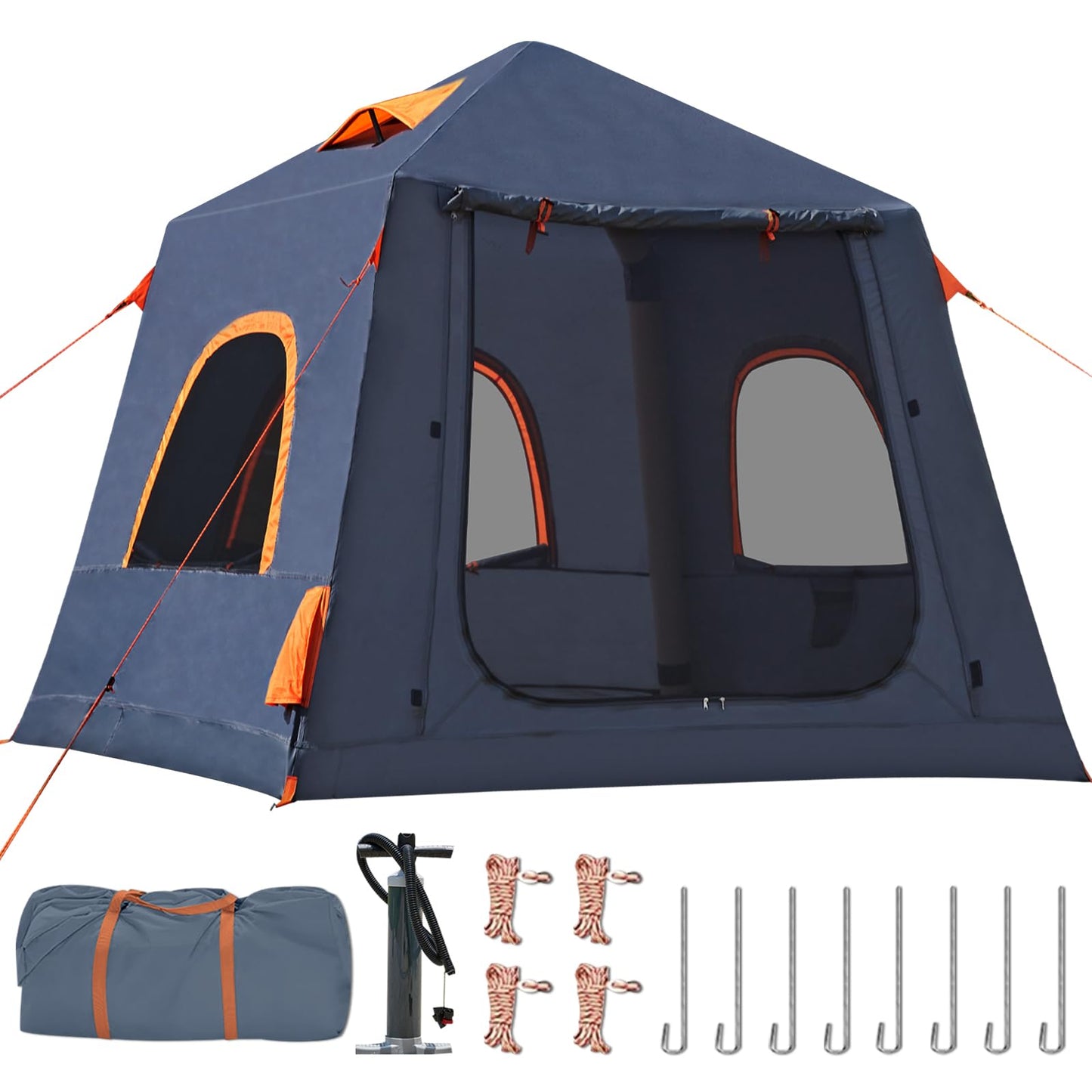 Inflatable Tents for Camping,Easy Blow Up Tent with Hand Pump,4 Seasons Waterproof Air Inflatable Camping Tent House for Family Weekend Camping