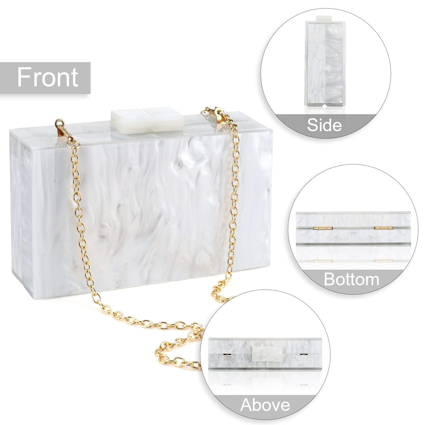 Gets Acrylic Clutch Purses for Women with Marbling Purses and Handbags Elegant Banquet Evening Crossbody Bag