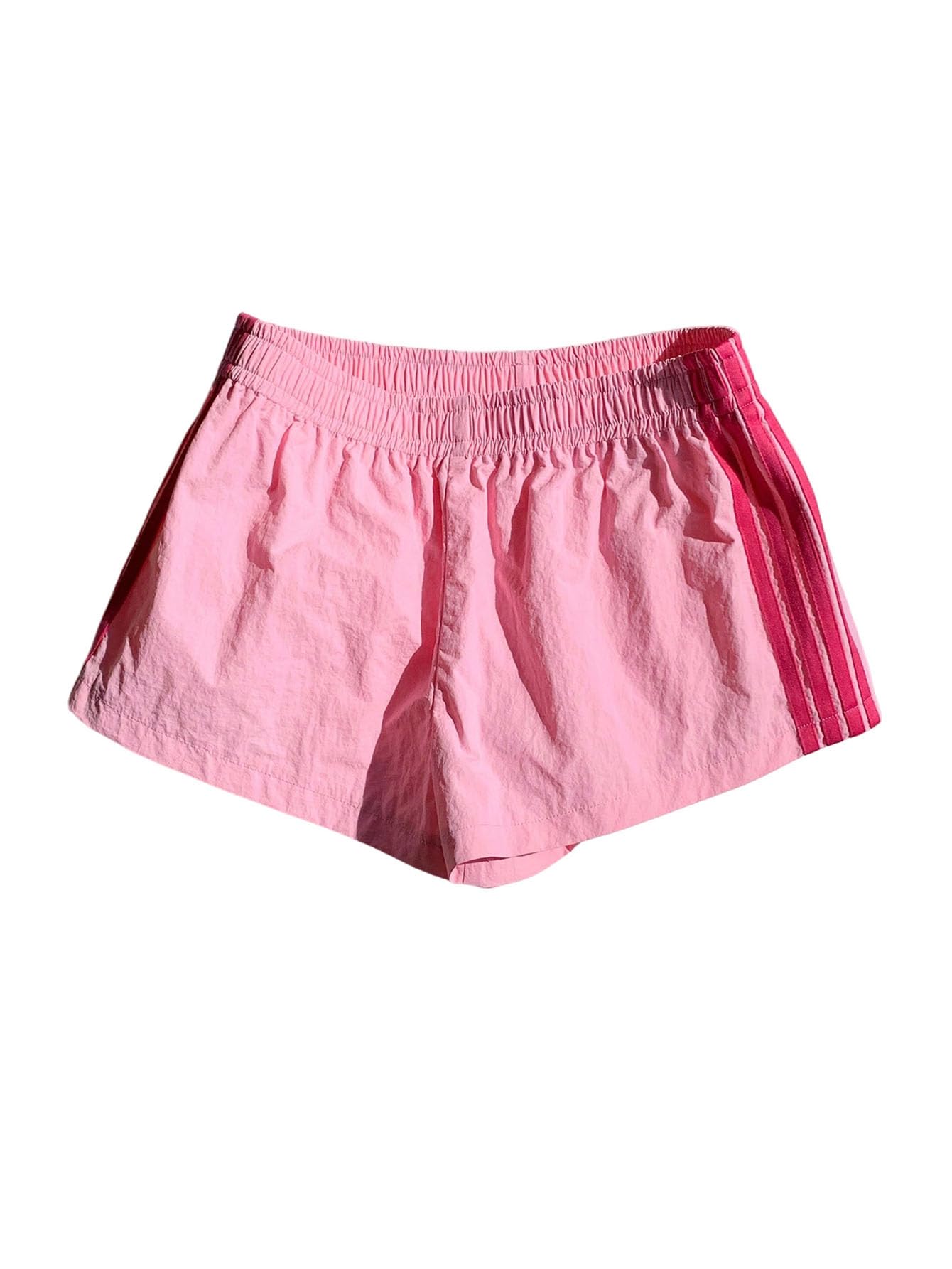 MakeMeChic Women's Striped Summer Shorts Workout Running Shorts Mini Micro Sweat Track Shorts Gym Athletic Wear