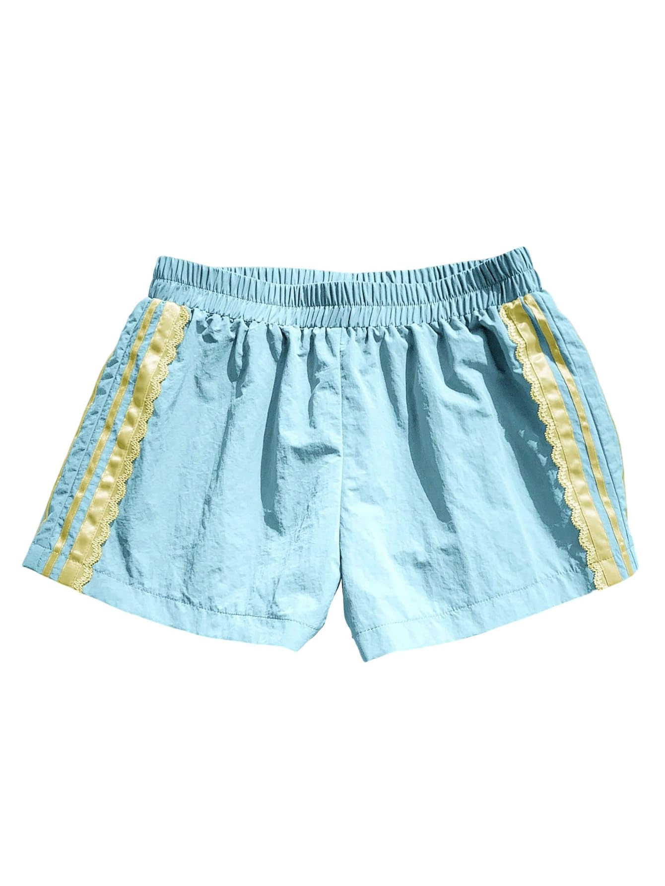 MakeMeChic Women's Striped Summer Shorts Workout Running Shorts Mini Micro Sweat Track Shorts Gym Athletic Wear