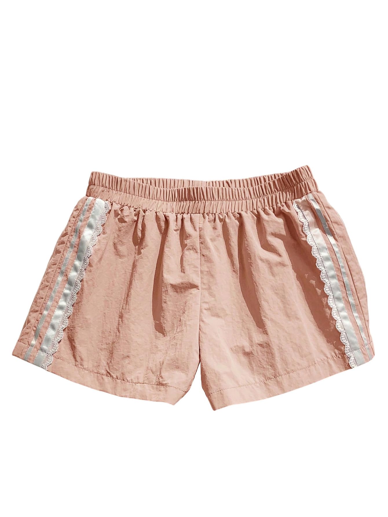 MakeMeChic Women's Striped Summer Shorts Workout Running Shorts Mini Micro Sweat Track Shorts Gym Athletic Wear