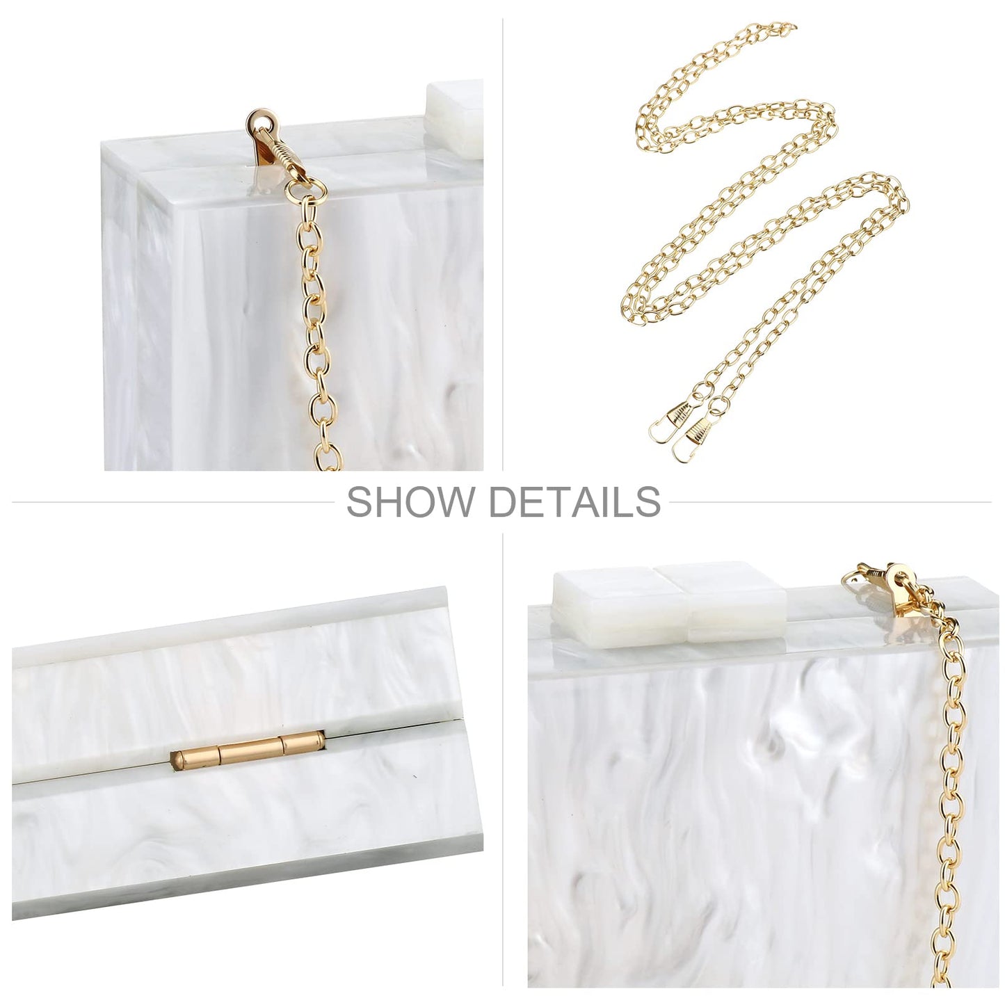 Gets Acrylic Clutch Purses for Women with Marbling Purses and Handbags Elegant Banquet Evening Crossbody Bag