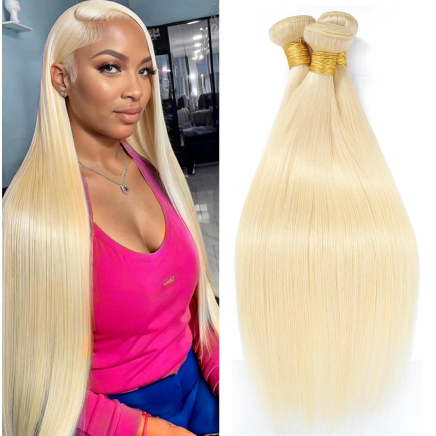 Straight 4 Bundles With Closure Human Hair 18 20 22 24+16 Inch 100% Unprocessed Black Brazilian Hair Extensions Pre Plucked With Baby Hair 4X4 HD Lace Closure