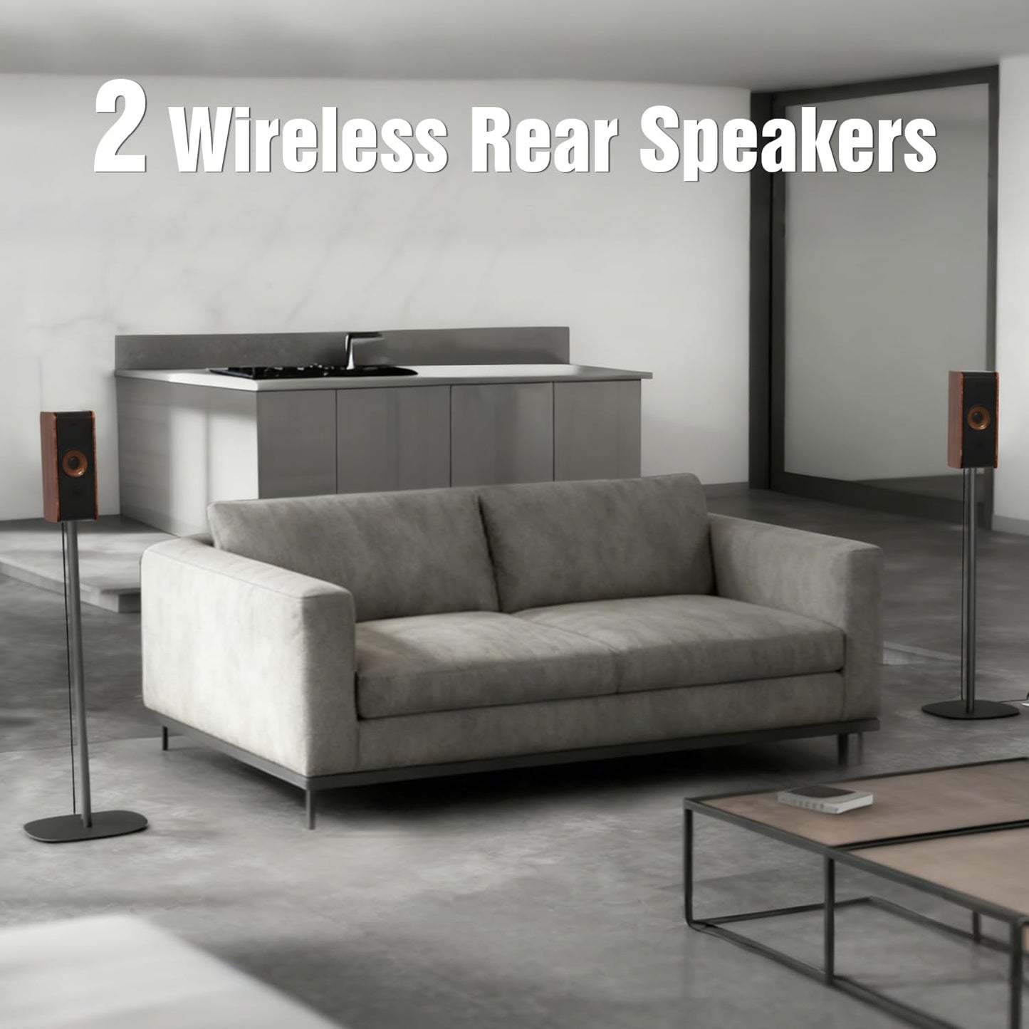 Flagship 5.3.4 Surround Sound System with Dolby Atmos, Soundbar with 2 Wireless Surrounds, 28Hz BassCoupling Tech, 800W Home Theater Sound Bar for Smart TV w/eARC, BT 5.4, Color: Brown