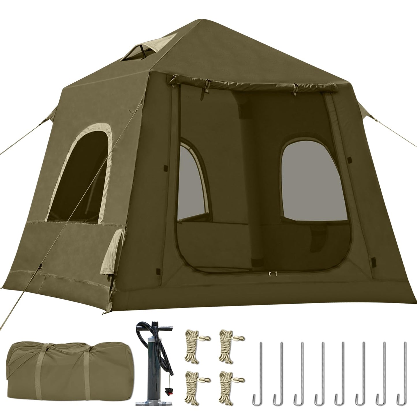 Inflatable Tents for Camping,Easy Blow Up Tent with Hand Pump,4 Seasons Waterproof Air Inflatable Camping Tent House for Family Weekend Camping
