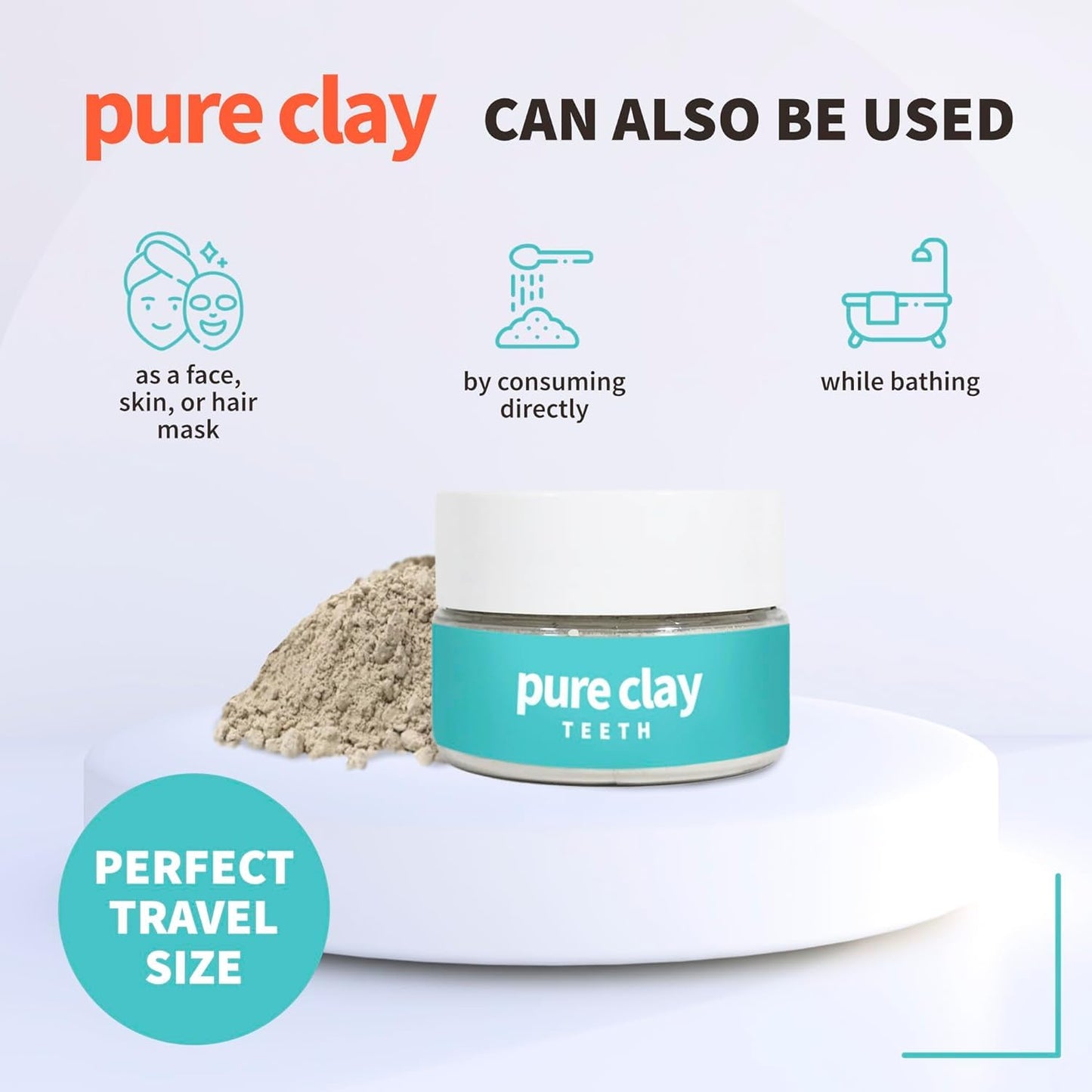 Pure Clay Detox | Therapeutic Grade Calcium Bentonite Clay Powder | GRAS-Affirmed | Indian Healing Face Mask | Deep Pore Cleansing | Body Wrap Hair Mask Bath | Ultra Fine | 16 oz | Acne Oily Skin Foot