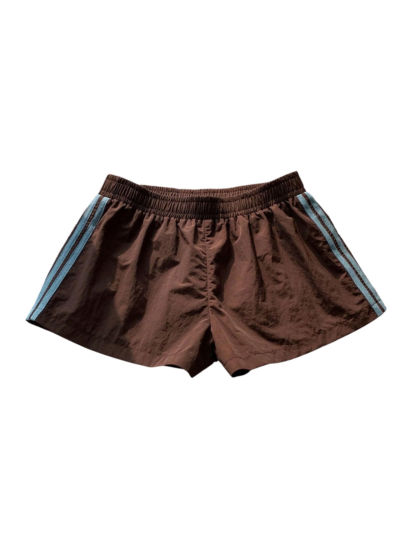 MakeMeChic Women's Striped Summer Shorts Workout Running Shorts Mini Micro Sweat Track Shorts Gym Athletic Wear