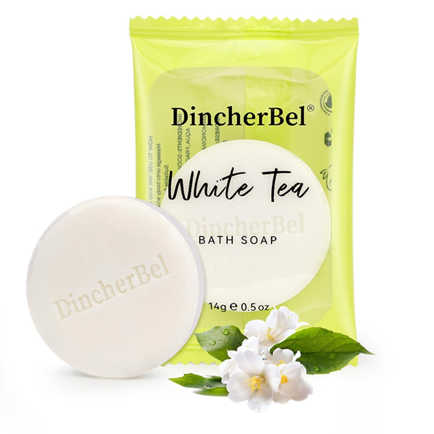 DincherBel 200 Pack 0.5oz Small Soap, Mini Rectangles Cleansing Bars Soap Bulk Travel Size, Individually Wrapped Toiletries Amenities for Hotel, Airbnb, Shelter, Camping and Travel
