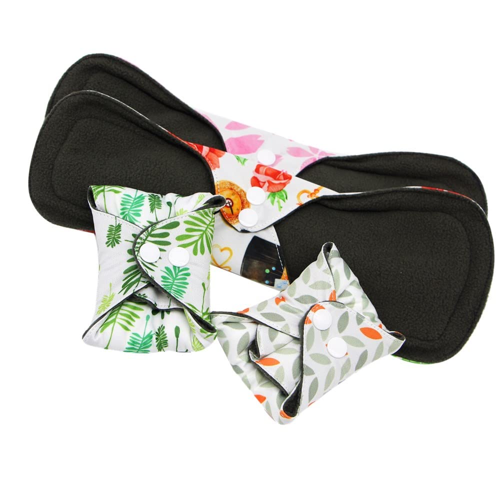 Large Random Prints Reusable Cloth Menstrual Pads Waterproof Sanitary Pads (5randompads)