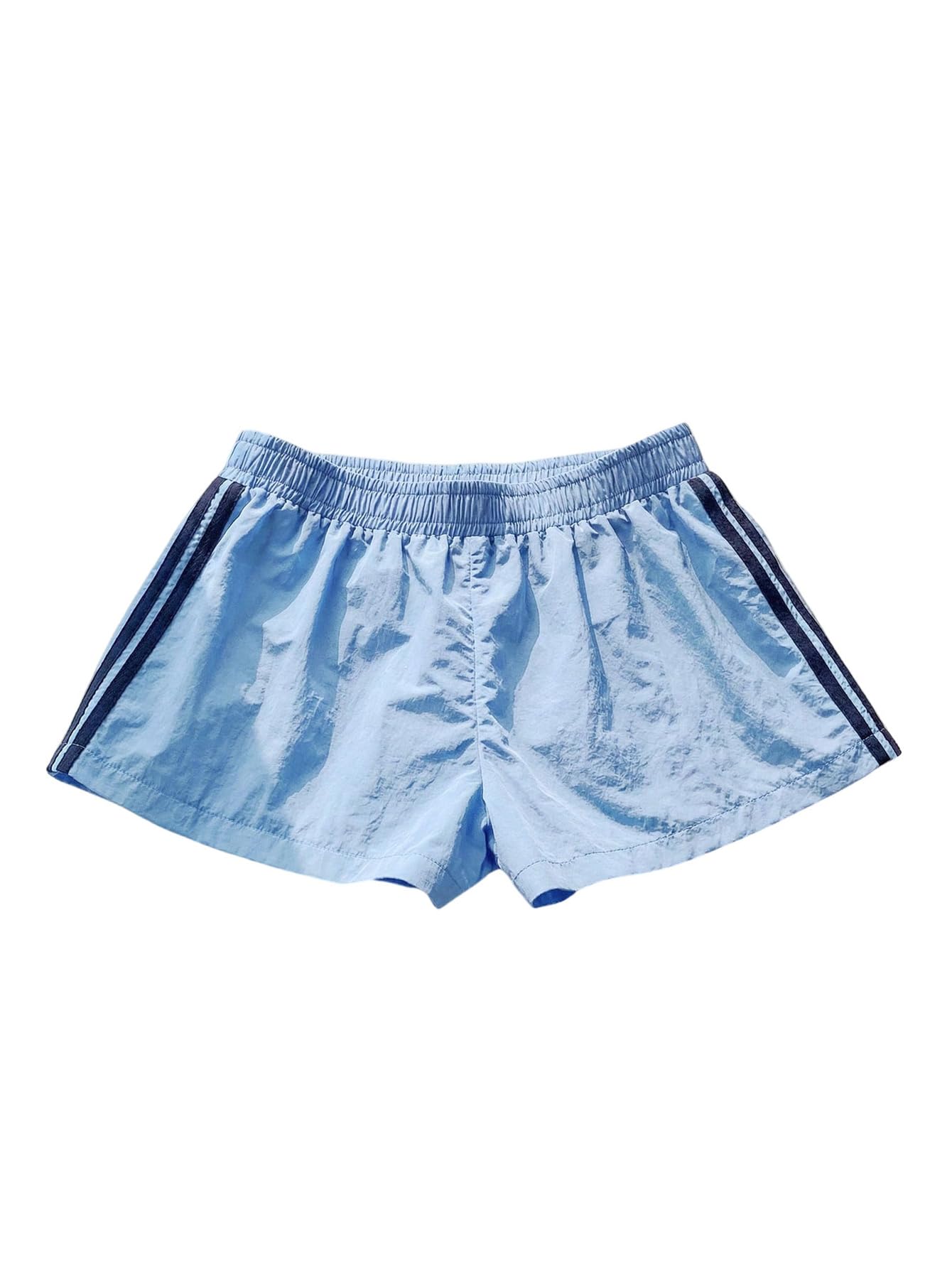 MakeMeChic Women's Striped Summer Shorts Workout Running Shorts Mini Micro Sweat Track Shorts Gym Athletic Wear