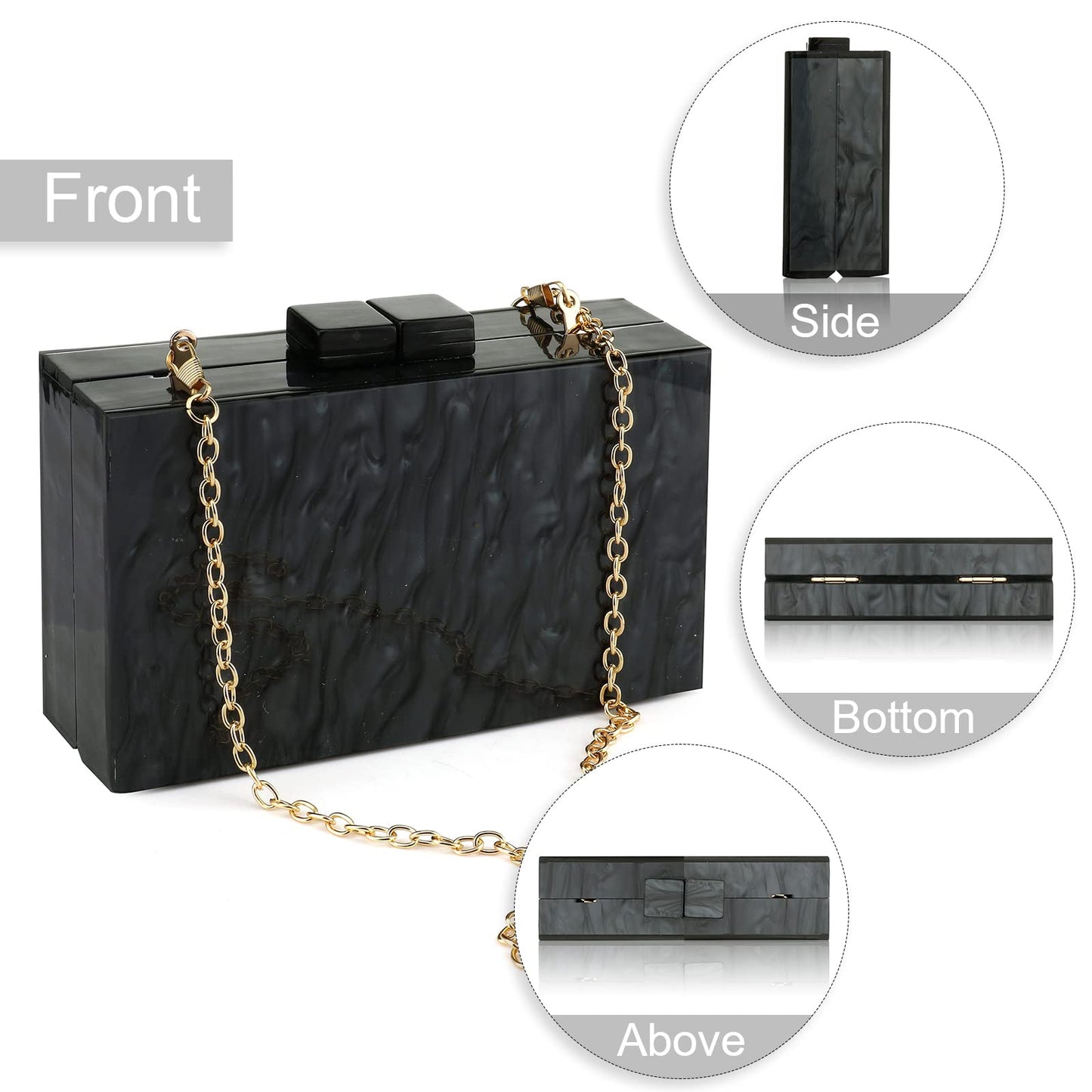 Gets Acrylic Clutch Purses for Women with Marbling Purses and Handbags Elegant Banquet Evening Crossbody Bag