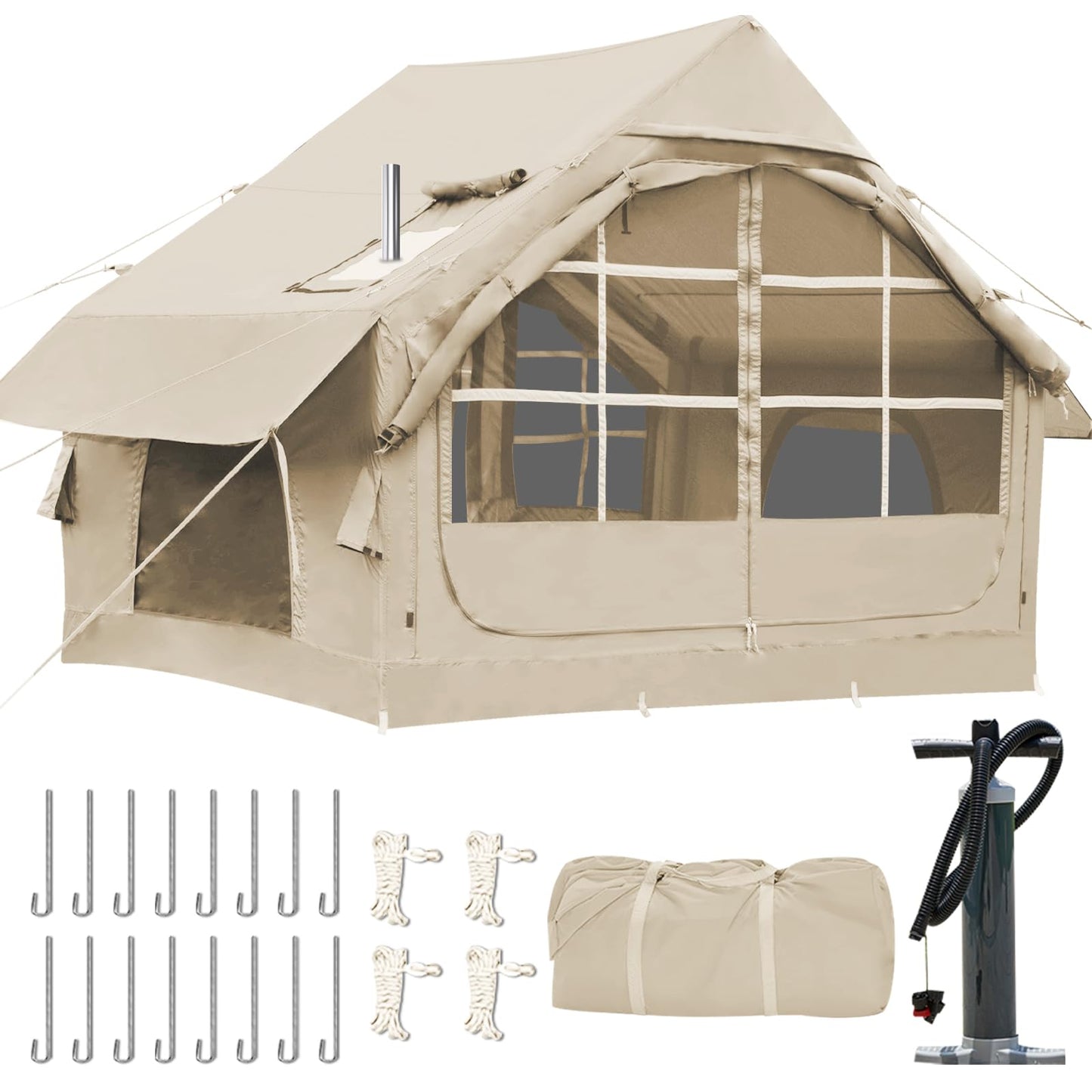 Inflatable Tents for Camping,Easy Blow Up Tent with Hand Pump,4 Seasons Waterproof Air Inflatable Camping Tent House for Family Weekend Camping