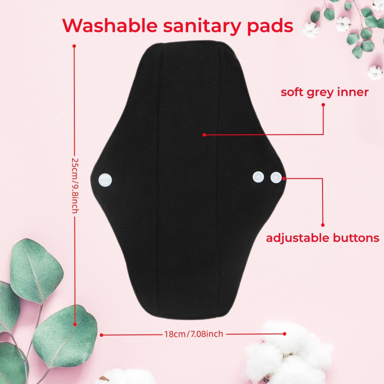 Large Random Prints Reusable Cloth Menstrual Pads Waterproof Sanitary Pads (5randompads)