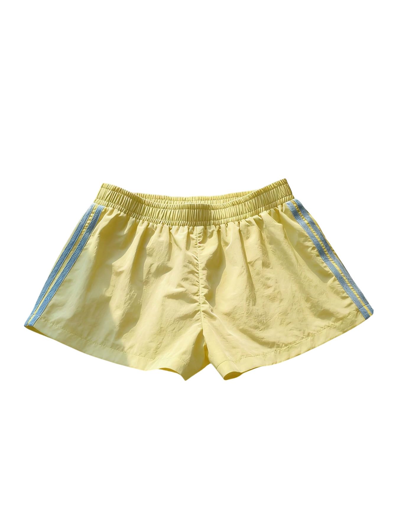 MakeMeChic Women's Striped Summer Shorts Workout Running Shorts Mini Micro Sweat Track Shorts Gym Athletic Wear
